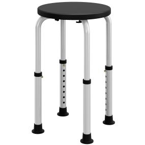 Taburete de ducha antideslizante regulable, carga 135 kg, negro