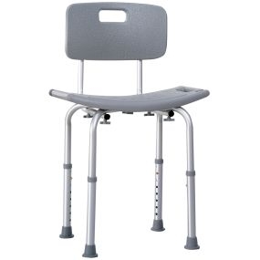 Silla de ducha con respaldo antideslizante altura regulable 8 niveles carga 136 kg para mayores y discapacitados