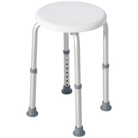Taburete de ducha antideslizante regulable blanco carga 135 kg