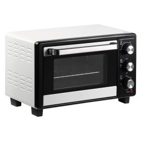 Horno eléctrico de sobremesa 16L 1400W portátil 3 modos 230°C temporizador 60 min blanco y negro