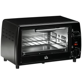 Horno eléctrico de sobremesa 10 litros 750W negro con temporizador 60 min y bandeja y rejilla
