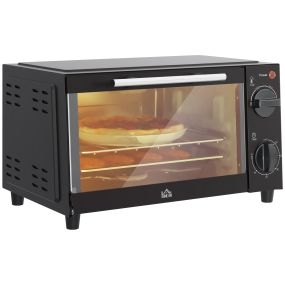 Horno eléctrico de sobremesa 9L 750W con temperatura ajustable hasta 230°C temporizador 60 min y bandeja negra