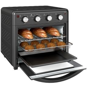 Horno eléctrico multifunción de sobremesa 30L 1600W con freidora de aire negro 43x39x39 cm