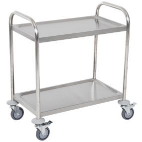 Carrito auxiliar con ruedas de acero inoxidable 80x45x82 cm carga 100 kg plata