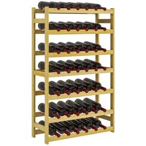 Botellero de madera para 42 botellas de 7 niveles 63x25x102 cm natural
