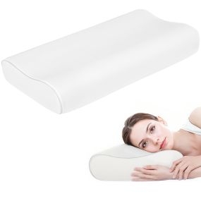 Almohada viscoelástica 68x35 cm refrescante ergonómica de doble altura con funda lavable para cuello y dormir de lado o boca arriba