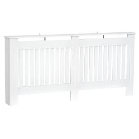 Cubreradiador moderno de MDF blanco 172x19x81 cm para sala de estar y dormitorio