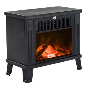 Chimenea eléctrica portátil 600/1200W con efecto de llama y protección contra sobrecalentamiento negra 34x17x31 cm