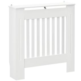Cubreradiador moderno de MDF blanco 78x19x81 cm para sala de estar y dormitorio