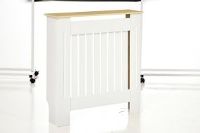 Cubre radiadores de MDF blanco 78x19x83 cm para salón dormitorio y pasillo