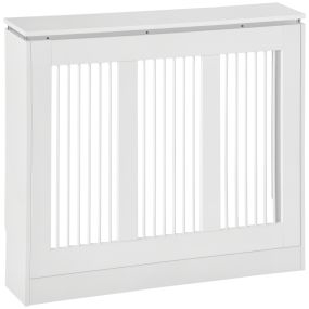 Cubierta de radiador blanco 90x18x84 cm de MDF diseño moderno para sala y dormitorio