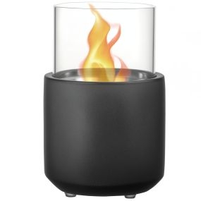 Chimenea de Mesa Chimenea de Bioetanol Portátil Capacidad de 0,4 L Combustión de 2,5H para Interior y Exterior Hogar Terraza Jardín Gris Oscuro