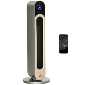 Radiador eléctrico bajo consumo 2000 W PTC de torre con mando, LED, temporizador, termostato y oscilación plata