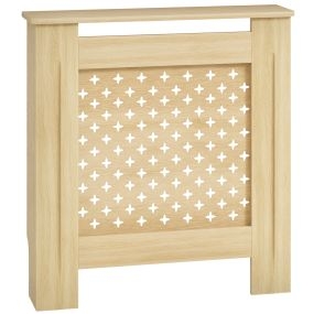 Cubreradiador de MDF roble 78x19x82 cm para salón dormitorio y pasillo