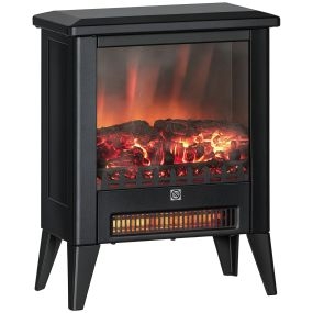 Chimenea eléctrica decorativa independiente 1800W efecto llama LED negro para 30 m²