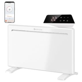 Calefactor Eléctrico Inteligente de Pared o Independiente 1500W, Wifi, Compatible con Alexa y Google Home, Pantalla LED, Termostato, Temporizador Semanal, Mando, Modo Ventana Abierta Antihielo