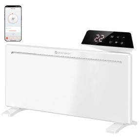 Calefactor Eléctrico Inteligente de Pared o Independiente 2000W, Wifi, Compatible con Alexa y Google Home, Pantalla LED, Termostato, Temporizador Semanal, Mando, Modo Ventana Abierta Antihielo
