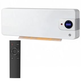 Calefactor Eléctrico Cerámico de Pared, 2000W, con WiFi App, 3 Modos, Pantalla LED, Termostato Regulable, Temporizador 24h, Oscilación, Mando a Distancia y Detección de Ventanas Abiertas