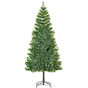 Árbol de Navidad artificial 210 cm 968 ramas hojas PET soporte metal Ø100x210 cm verde