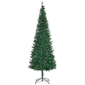 Árbol de Navidad artificial 210 cm ignífugo con 631 puntas de PVC y soporte de metal verde