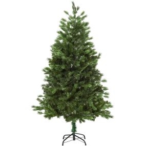 Árbol de Navidad artificial Ø105x210 cm 934 ramas PE y PVC con base plegable verde