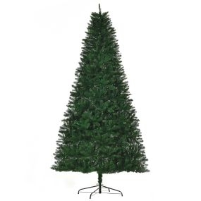 Árbol de Navidad artificial 240 cm ignífugo 1499 ramas PVC base plegable soporte de acero verde
