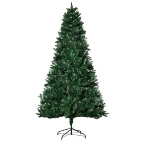 Árbol de Navidad artificial 210 cm ignífugo 1064 ramas PVC base plegable verde