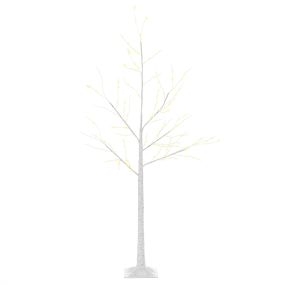Árbol de abedul 150 cm con 210 luces LED blanco cálido, ramas flexibles y base 20x20x150 cm