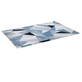 Alfombra de salón moderna de terciopelo diamante 230x160 cm geométrica multicolor antideslizante