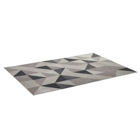 Alfombra de salón moderna de terciopelo geométrica 230x160 cm multicolor con base antideslizante
