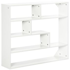 Estantería de pared de 4 niveles con 7 compartimientos abiertos 94x19,5x80 cm blanco