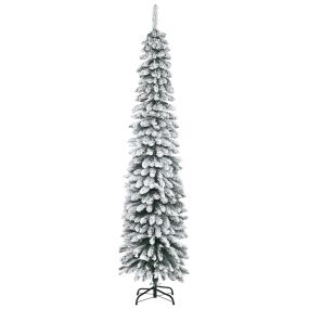 Árbol de Navidad nevado 210 cm con 490 ramas, base plegable y soporte metálico, verde