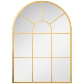 Espejo decorativo de pared 50x70 cm de metal dorado estilo moderno para salón dormitorio entrada