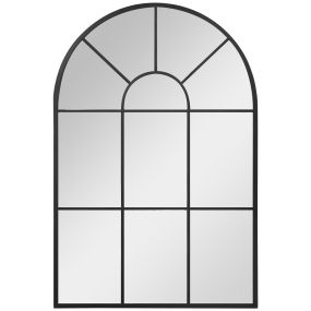 Espejo decorativo de pared 60x91 cm de metal negro estilo moderno para salón dormitorio entrada