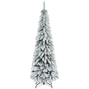 Árbol de Navidad Artificial 180 cm Árbol de Navidad Nevado con 523 Ramas Soporte de Acero Plegable Decoración para Hogar Fiestas Verde