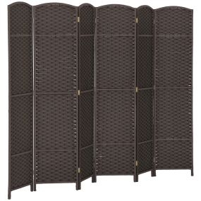 Biombo de 6 Paneles 240x170 cm Separador de Ambientes Plegable Biombo Separador de Ambientes para Salón Dormitorio Oficina Marrón