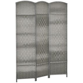 Biombo plegable de 3 paneles 135x180 cm de polipropileno gris mixto para oficina y dormitorio