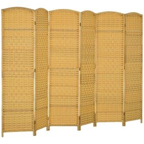 Biombo plegable de 6 paneles 270x180 cm de polipropileno natural para oficina y dormitorio