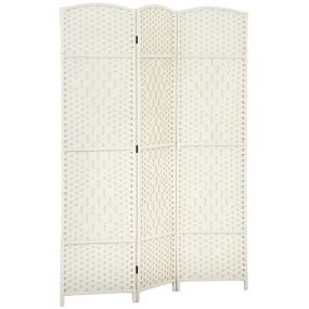 Biombo plegable de 3 paneles 135x180 cm de polipropileno blanco para oficina y dormitorio