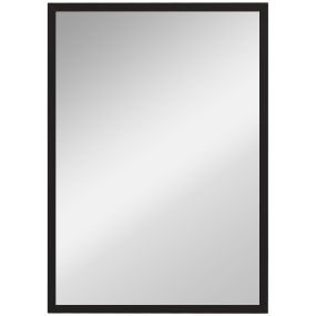 Espejo de pared rectangular 70x50 cm negro para baño, salón, entrada y pasillo, horizontal o vertical