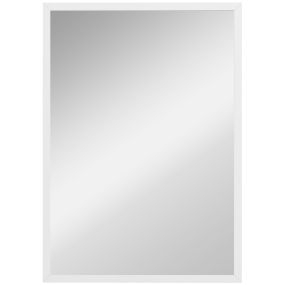 Espejo de pared rectangular 70x50 cm blanco para baño, salón, entrada y pasillo, horizontal o vertical