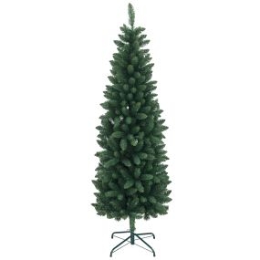 Árbol de Navidad estrecho 183 cm tipo lápiz con base plegable y 479 ramas verde