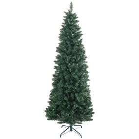 Árbol de Navidad estrecho 210 cm tipo lápiz con base plegable y 687 ramas verde