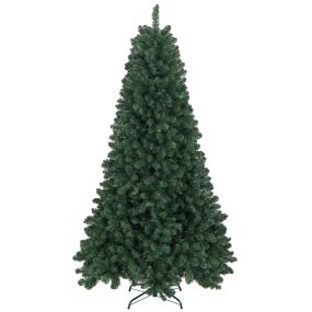 Árbol de Navidad 213 cm Árbol de Navidad Artificial con 1064 Ramas de Alambre de Memoria y Base Plegable Árbol de Navideño para Salón Verde