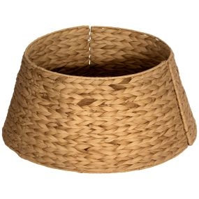 Falda para árbol de Navidad de jacinto de agua trenzado a mano 60 cm natural
