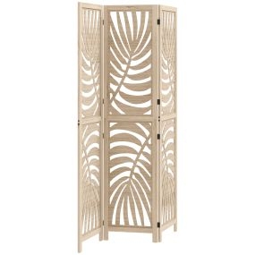 Biombo plegable de 3 paneles 120x170 cm estampado hojas de palma tropical para salón dormitorio oficina