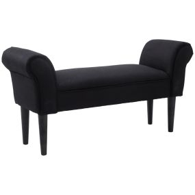 Banco zapatero banqueta tapizada con brazos de madera para dormitorio salón recibidor 102x36x51 cm carga 130 kg