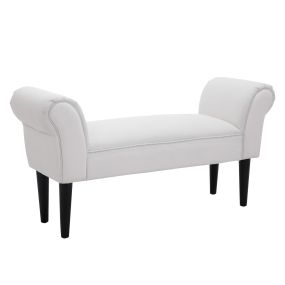 Banco zapatero tapizado con brazos de madera 102x36x51 cm carga 130 kg