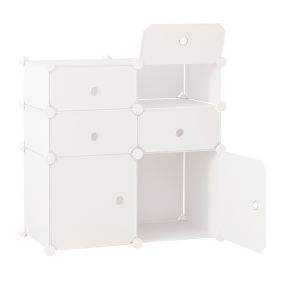 Armario modular plástico 6 cubos ropero zapatero con pegatinas adhesivas decorativas