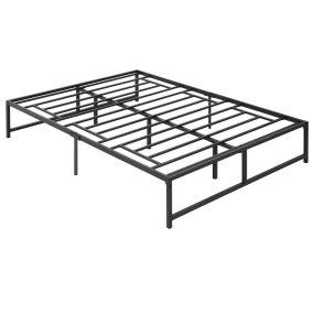 Marco de cama doble 135x190 cm con patas de 35 cm y espacio de almacenamiento negro